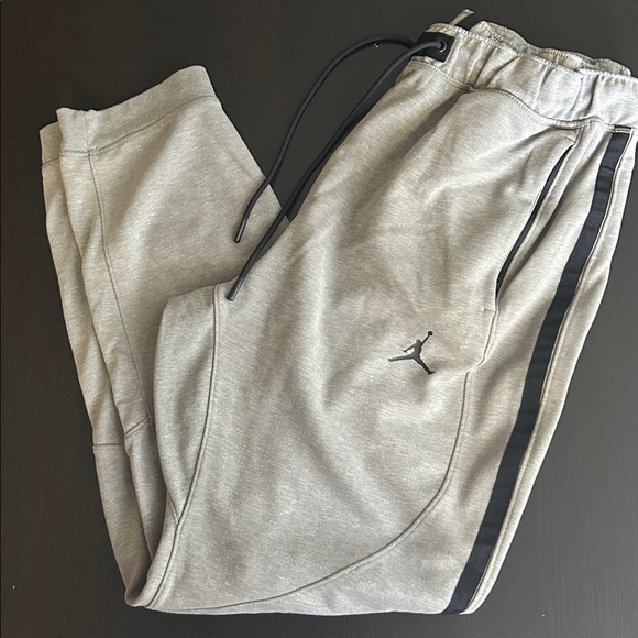 Gray Jordan Brand Joggers with Black Stripe - Picture 1 of 2